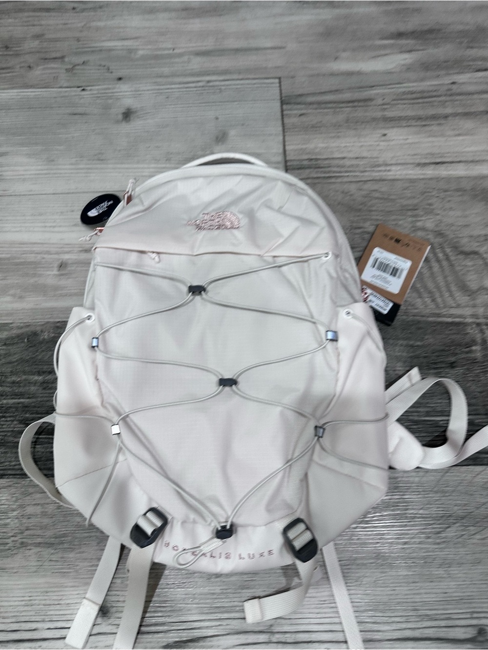 The Northface Women's 27L Borealis Luxe Backpack Gardenia White/Burnt Coral Meta - Picture 3 of 16